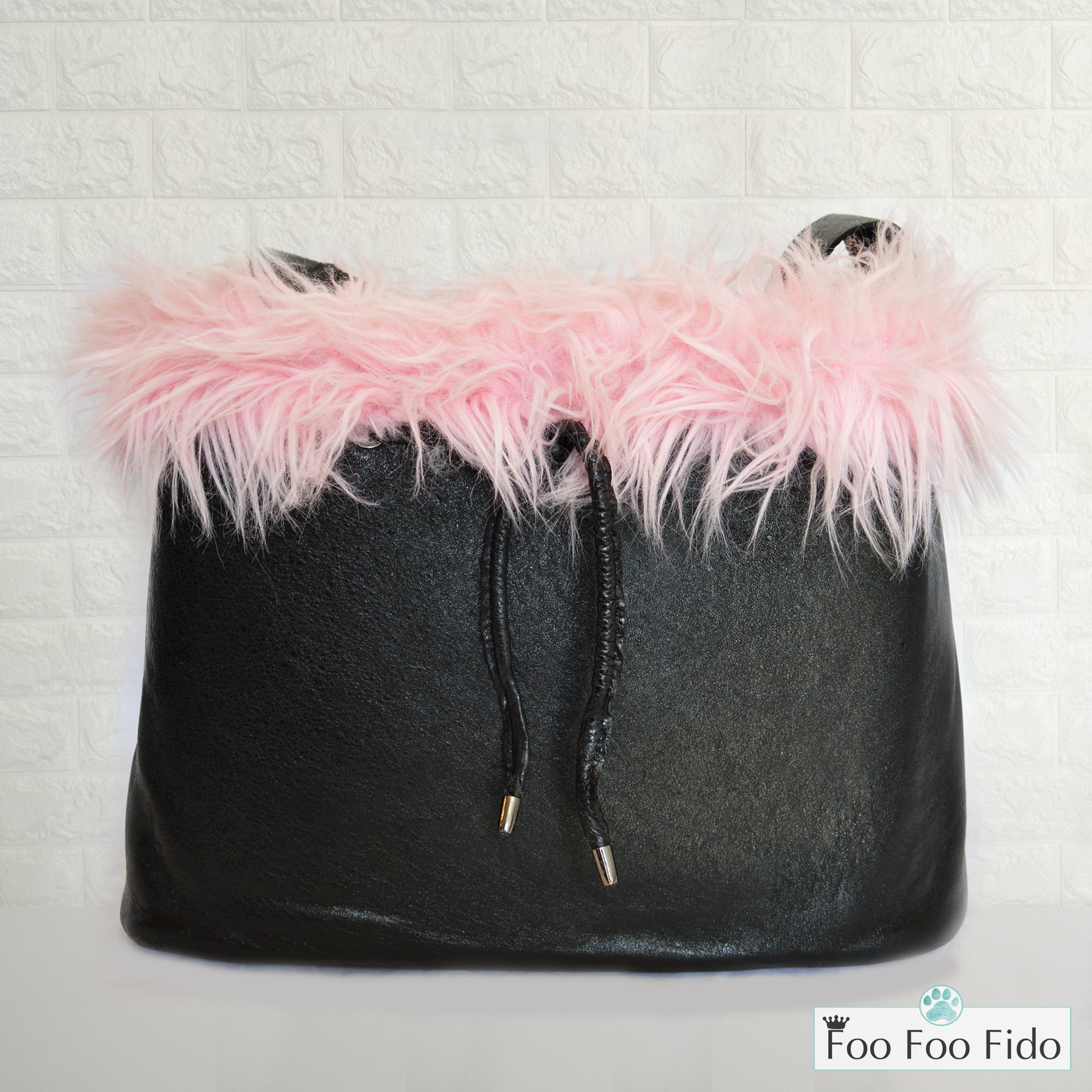 Black Leather Bling Pet Carrier Bag – FooFooFido