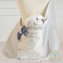 Loire Blue Cotton Ticking French Country Pet Sling