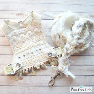 Ivory and Crochet Shabby Chic Dog Harness