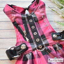 Hot for Teacher Harness Dress in Hot Pink Plaid