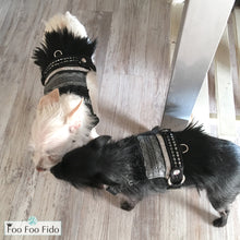 Black and Crochet Shabby Chic Dog Harness