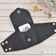 Wrist Wallet Cuff in Black with Patent Leather Pocket