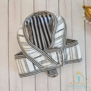 Ines Black and Ivory Striped Reversible Step In Harness