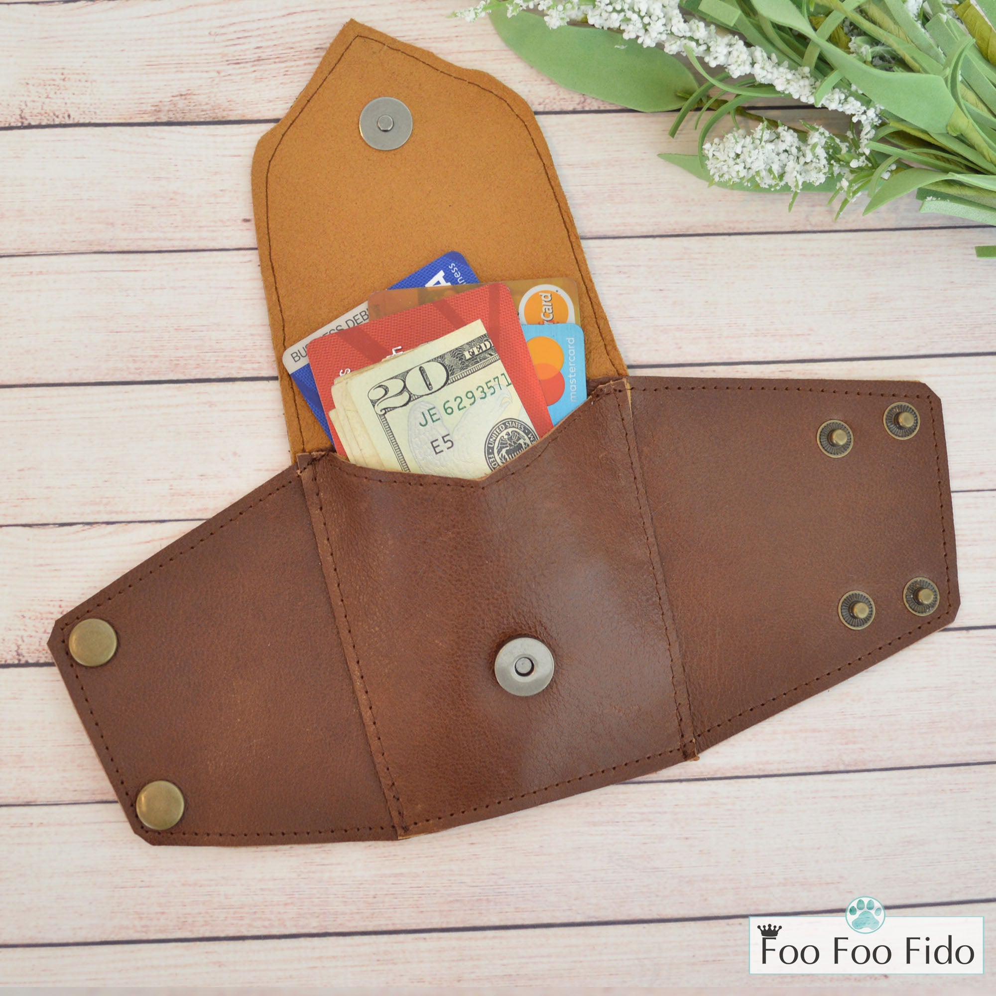 Brown Leather Wristlet Pouch - Wrist Bag