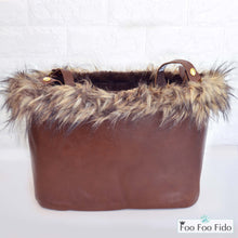 Brown Leather Boho Pet Carrier Bag