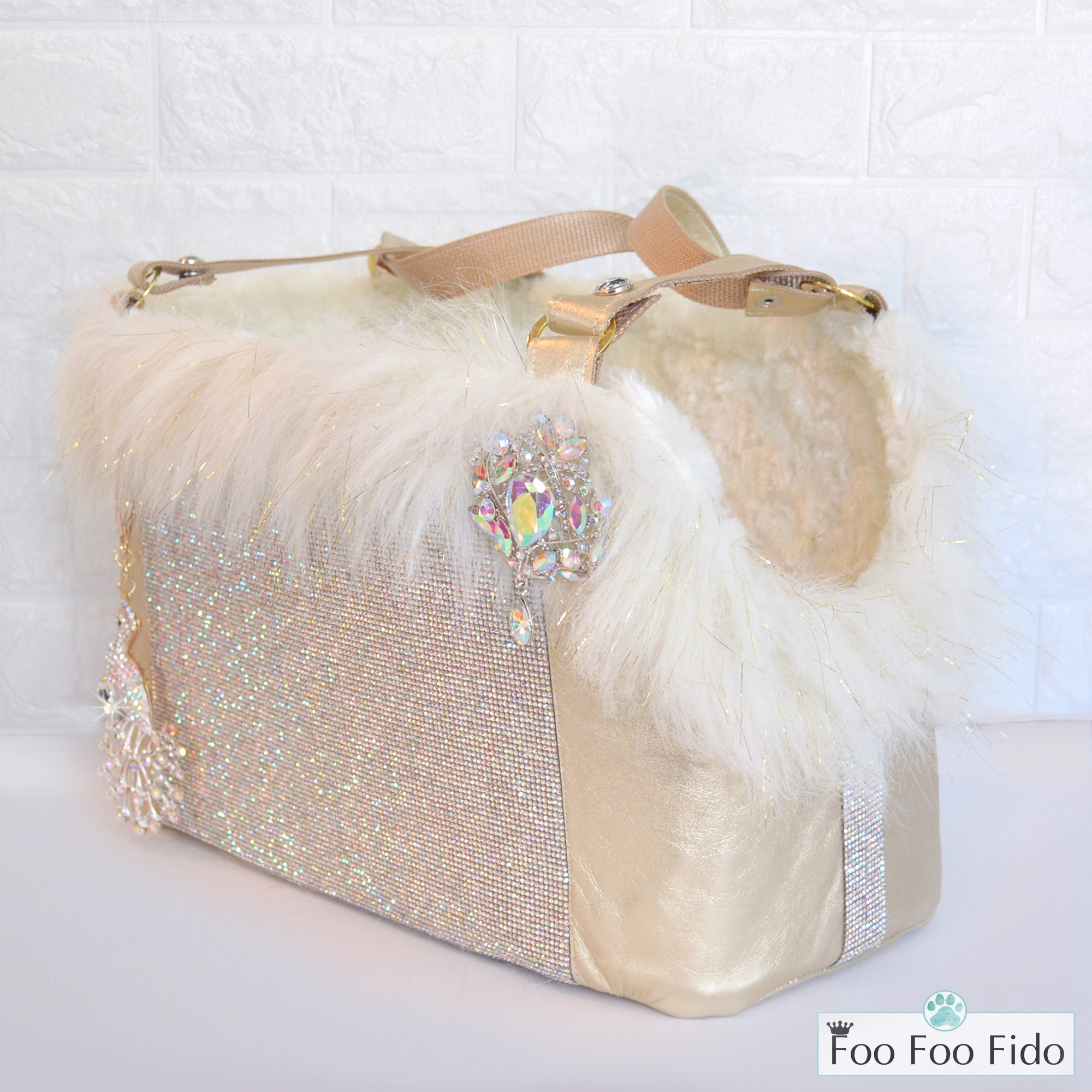 Diamonds are Forever Gold Designer Pet Carrier Purse – FooFooFido