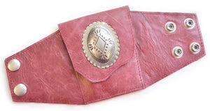 Leather Concho Wallet Cuff Wrist Wallet 3 Colors
