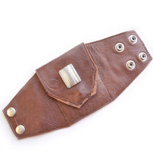 Wrist Wallet Cuff Brown Leather