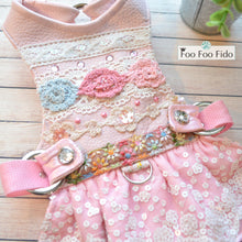 Crochet Pink Leather Dog Harness Dress