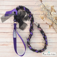 Fancy Shmancy Black and Purple Dog Leash