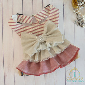 Coralie Ruffle French Country Dog Harness Dress