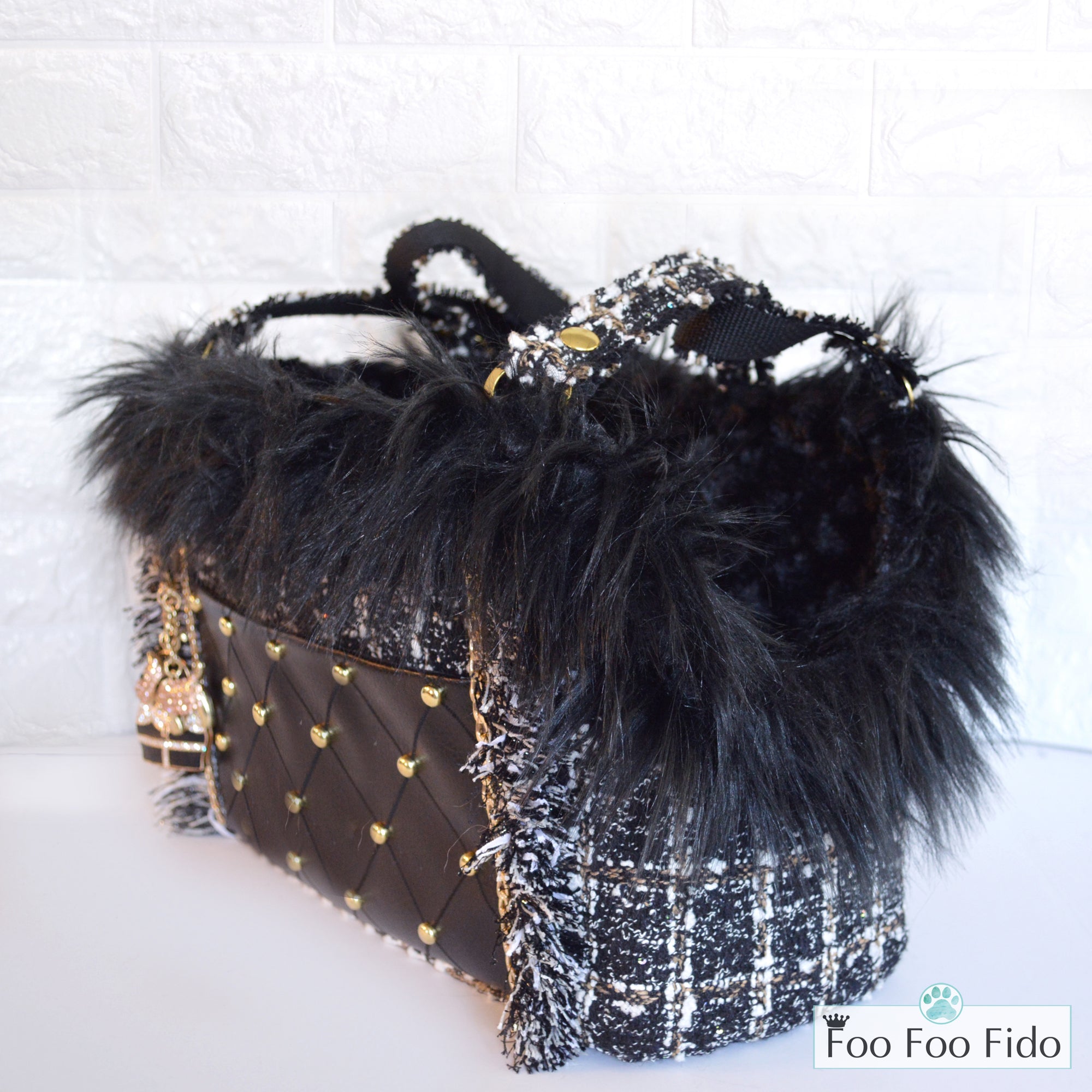 Faux Fur Tote Bag with Star Design | Jayley